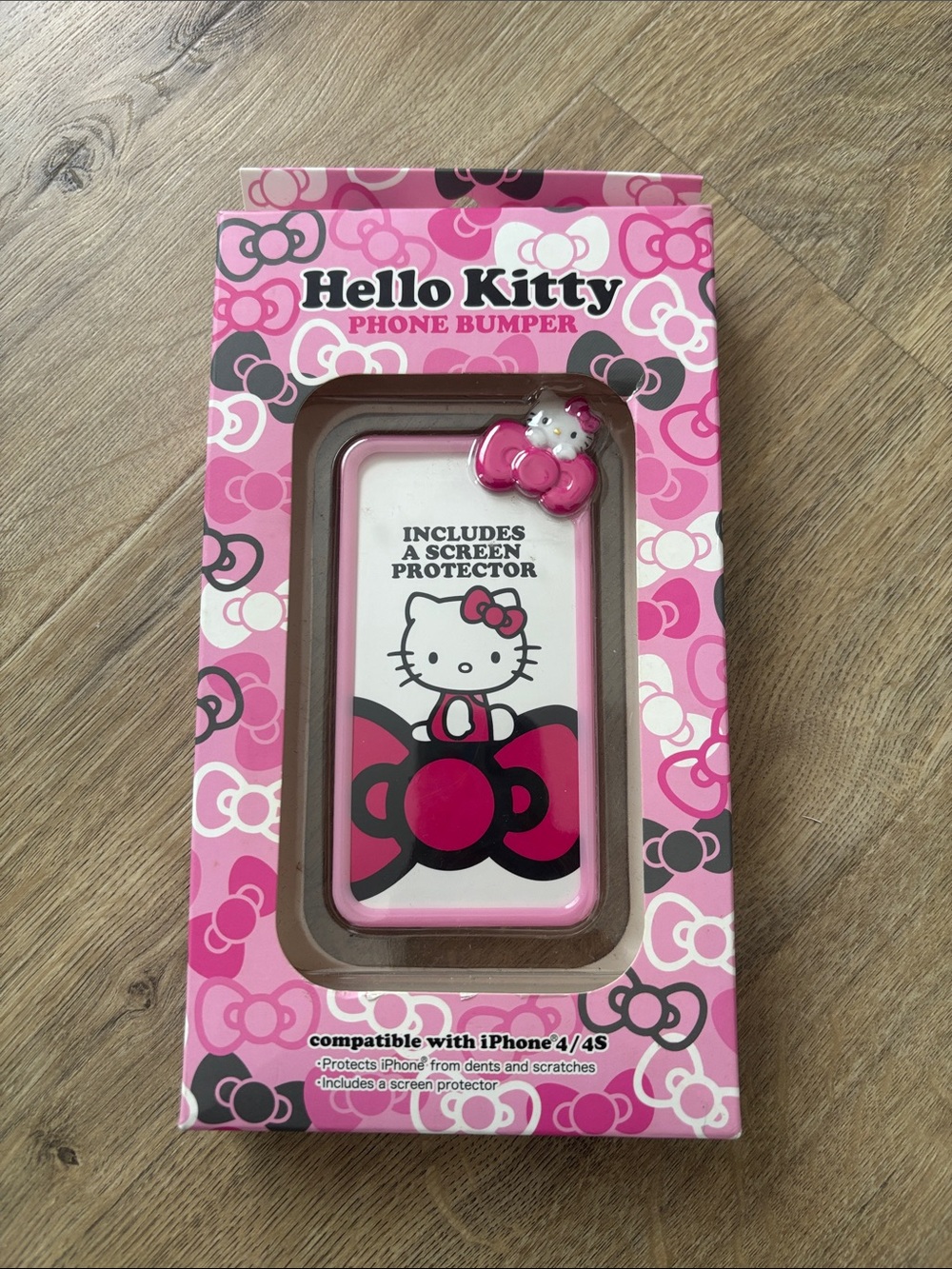 Sanrio Hello Kitty Pink and White Phone Bumper Case with Bow